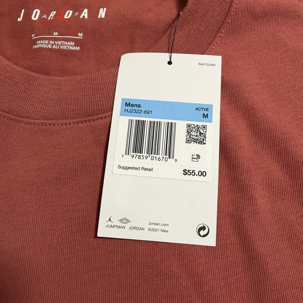 Nike Air Jordan Flight MVP 6 Rings T Shirt Mens Sz M Canyon Rust Red HJ2322-691